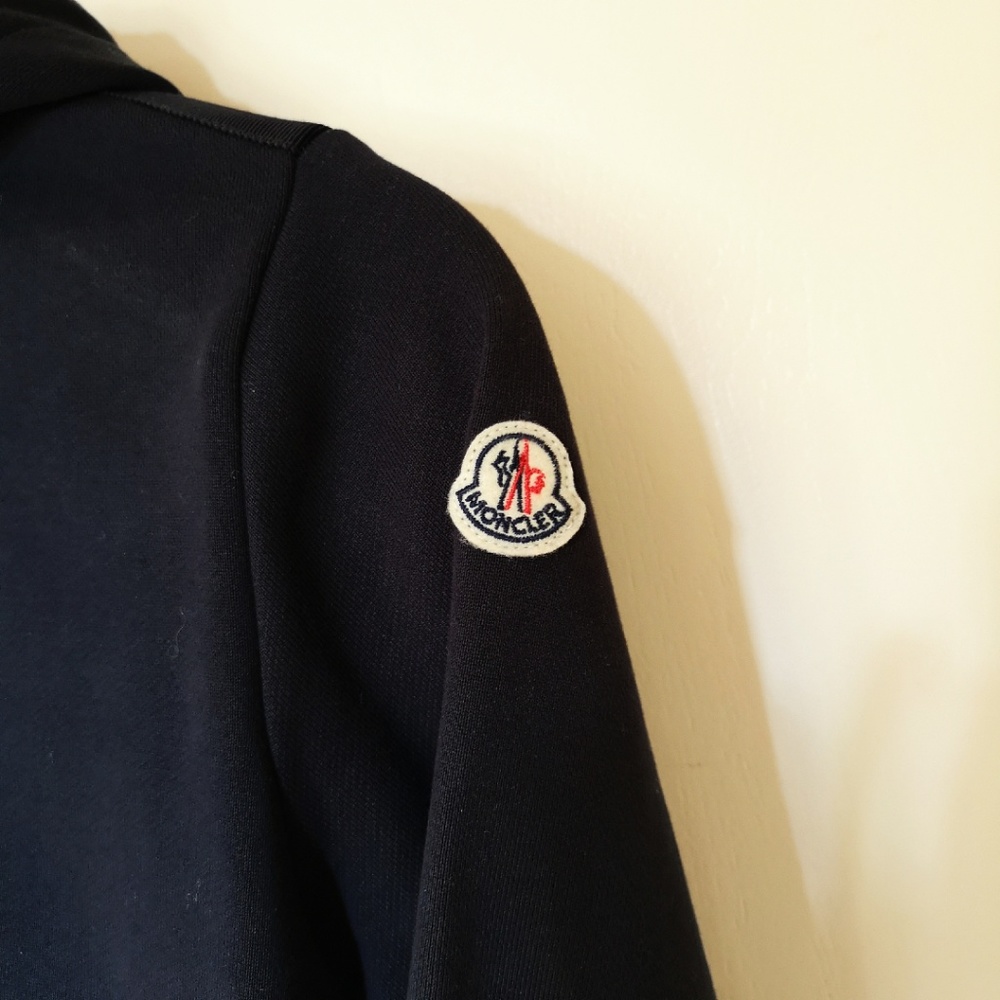 SOLD! NWT Moncler Navy Zip Maglia Logo Hoodie XS - Picture 5 of 5